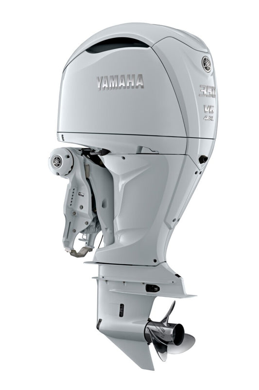 Yamaha 350 hp V6 outboard pearl white
